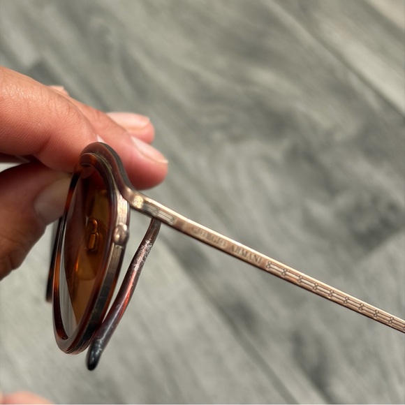Giorgio Armani Vintage 632 896 135 Round Brown Sunglasses - Picture 5 of 8